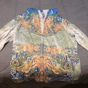 Zip up hoodie with bling accent 3x